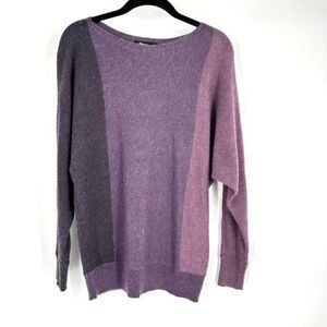 Reitmans Women's Colorblock Knit Cashmere Blend Boat Neck Pullover Sweater Small